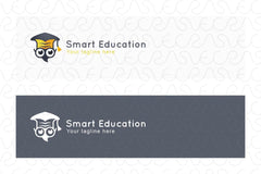 Smart Education - Intellectual Owl Bird Abstract Logo Design for Professional Consultant