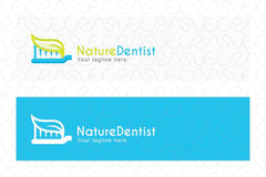 Nature Dentist - Herbal Dental Paste & Toothbrush Stock Logo Template for Natural Oral Care Products