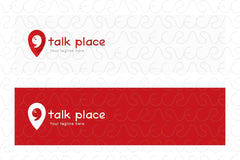Talk Place - Address Marker & Speech Bubble Symbolic Design Stock Logo Template 