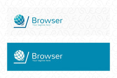 Browser - Globe & Desktop Iconic Stock Logo Template for Web & Online Services
