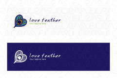 Love Feather - Peacock Bird Quill Creative Stock Logo Template