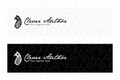Clever Author - Creative Writer Stock Logo Template of Abstract Crow Bird Feather