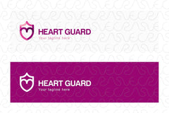 Heart Guard - Simple Iconic Heart & Crest ( Shield ) Stock Logo Template