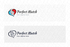 Perfect Match - Matrimony Couple Logo Template