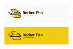 Rocket Fish - Simple Cute Stock Logo Template