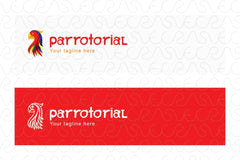 Parrotorial - Colourful Wild Bird Stock Logo Template of Macaw Parrot
