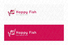 Happy Fish - Cute Water Creature Stock Logo Design