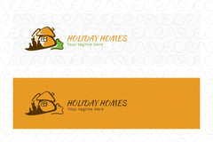 Holiday Homes - Illustrative Stock Logo Template for Travelling & Hosting