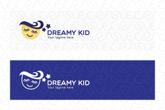Dreamy Kid - Little Sleeping Boy Stock Logo Template