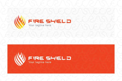 Fire Shield - Abstract Crest Stock Logo Template of Elements of Nature