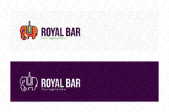 Royal Bar - Elephant Animal Stock Logo Template for Drinking Hubs & Restaurant