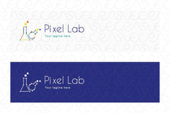 Pixel Lab - Vector Raster Graphic Laboratory Icon Stock Logo Template