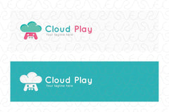 Cloud Play - Game Controller Stock Logo Template for Online Gaming App