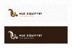 Nut Squirrel - Cute Little Animal Stock Logo Template