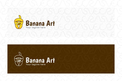 Banana Art - Creative Monkey Stock Logo Design Template