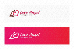 Love Angel - Cute Iconic Stock Logo Template