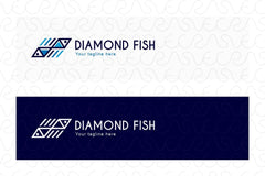Diamond Fish - Abstract Geometrical Fishes Stock Logo Template 