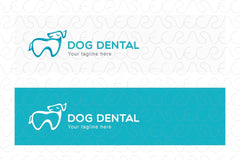 Dog Dental - Animal Stock Logo Template for Pet Care Shop & Veterinary Hospital