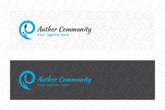 Author Community - Abstract Stock Logo Template for Scripting & Blogging