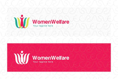 Women Welfare - Female Figure Stock Logo Template for Empowerment and Freedom