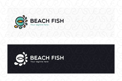Beach Fish - Stock Logo Template for Fish Farming & Water Conservation