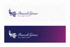 Peacock Grace - Graceful Bird Stock Logo Template