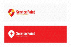 Service Point - Energy Spark Stock Logo Template of Address Marker Icon