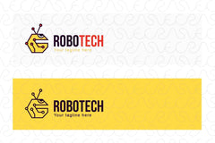 Robot Tech - Cute Robot Stock Logo Design Template for Gaming & Engineering