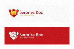 Surprise Box  - Cute Lion Stock Logo Template