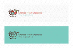 Endless Fresh Groceries - Shopping Cart Stock Logo Template