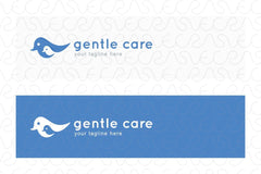 Gentle Care - Cute Birds Sock Logo Template