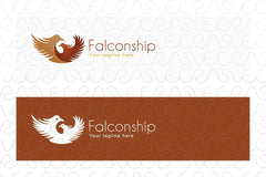 Falcon ship - Care and Companionship Stock Logo Template of Falcon Birds