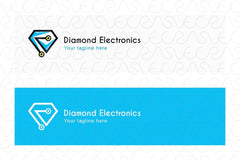 Diamond Electronics - Abstract Stone & Electron Stock Logo Template