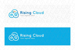 Rising Cloud - Swirl Clouds & Bird Compositional Stock Logo Design