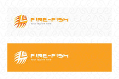 Fire- Fish - Creative Abstract Animal Stock Logo Template
