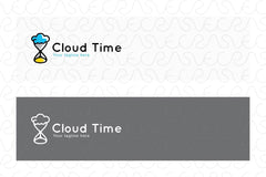 Cloud Time - Abstract Sand Clock Stock Logo Template