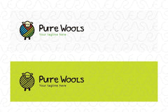 Pure Wools - Cute Sheep Animal Abstract Stock Logo Template