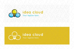 Idea Cloud - Abstract Nature Element Stock Logo Template for Online Solutions