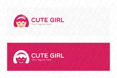 Cute Girl - Little Kid Stock Logo Template