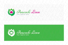 Peacock Love - Creative Bird Feather Stock Logo Template