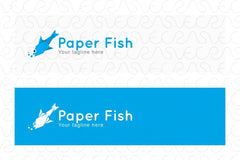 Paper Fish - Origami Water Creature Stock Logo Template