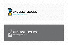Endless Hours - Hour Glass Abstract Infinity Symbol Stock Logo Template