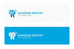 Diamond Dentist - Abstract Tooth Molar Stock Logo Template