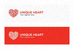 Unique Heart - Finger Print Iconic Stock logo Template