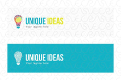 Unique Ideas - Fingerprints Bulb Abstract Stock Logo Template