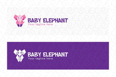  Baby Elephant - Origami Style Cute Animal Logo Design Template