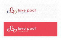 Love Pool - Creative Composition of Hearts Stock Logo Template