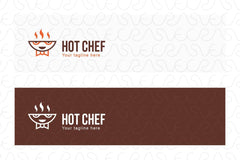Hot Chef - Simple Illustrative Stock Logo Template for Restaurants & Food Blogs