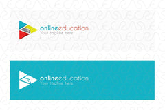 Online Education - Play Symbol Stock Logo Design Template