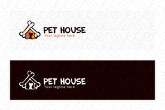 Pet House - Domestic Pet Care Stock Logo Template of Kennel